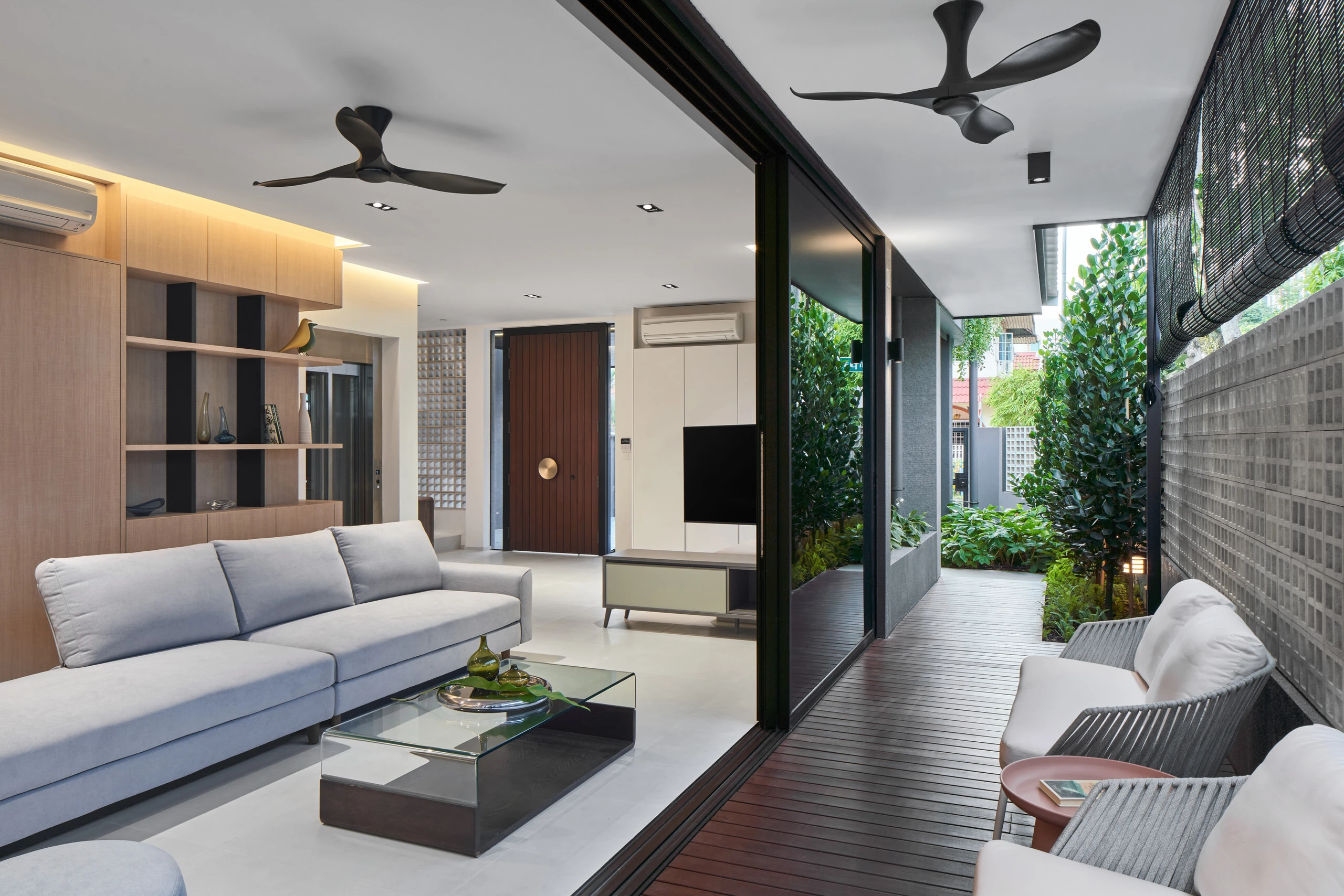 Bright living and dining area in modern residential interior design.