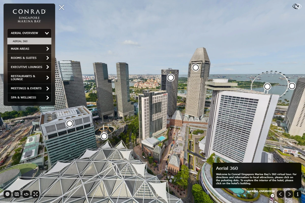 Aerial 360 and custom navigation menu.