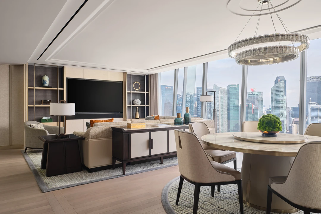 Marina Bay Sands Paiza rooms - 2BR City View - Living room
