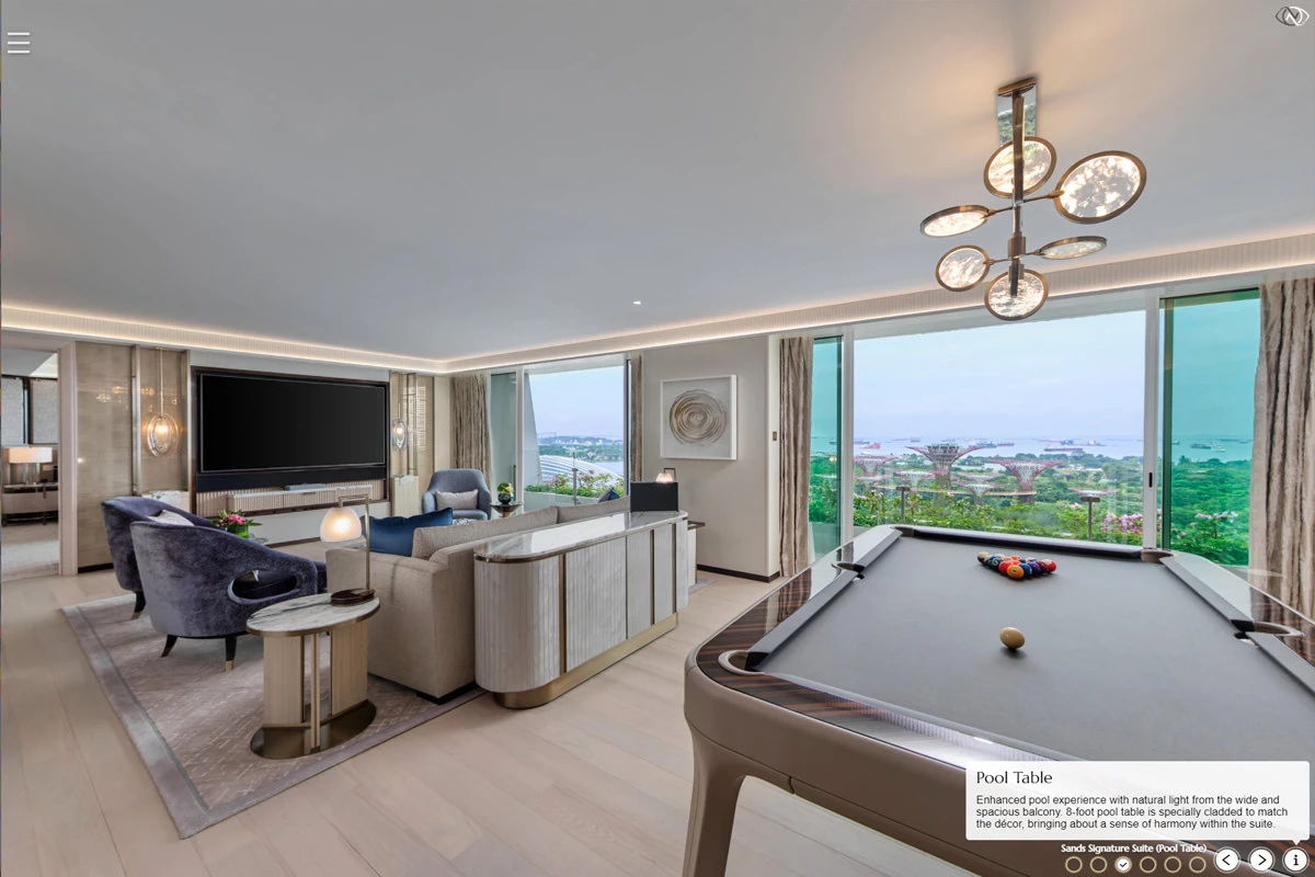 Marina Bay Sands Signature Suite with pool table