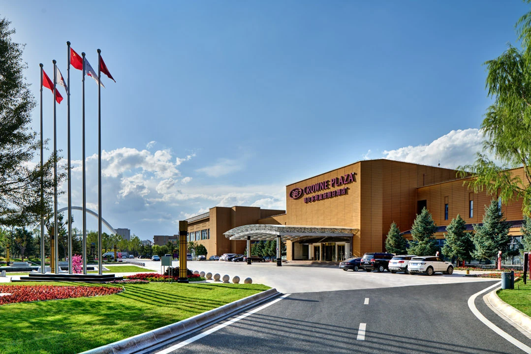 Hotel exterior daytime view — Crowne Plaza Ordos architectural photography