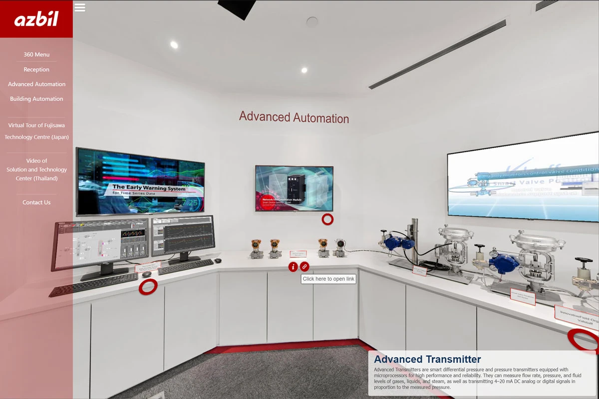 Azbil Singapore virtual showroom interface