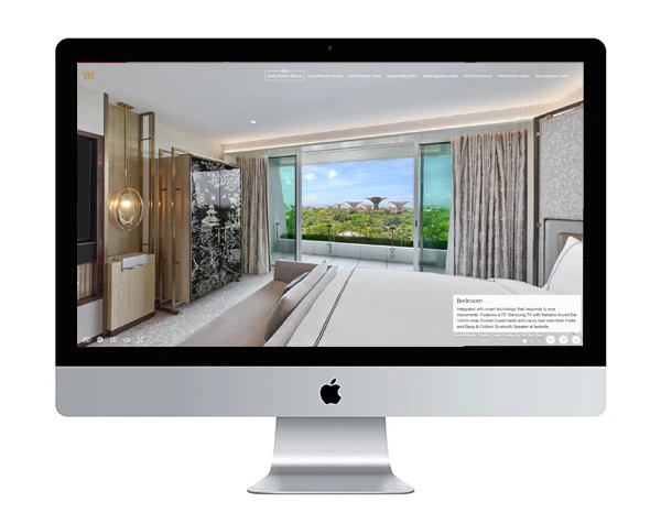 Marina Bay Sands virtual tour displayed on desktop screen