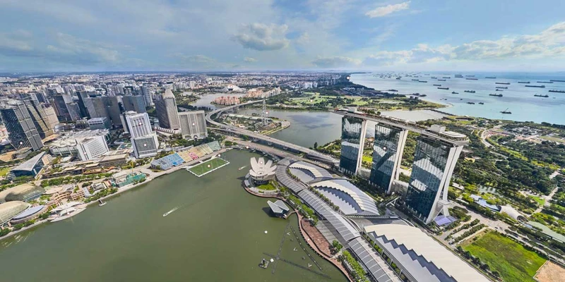 Marina Bay Singapore Aerial 360