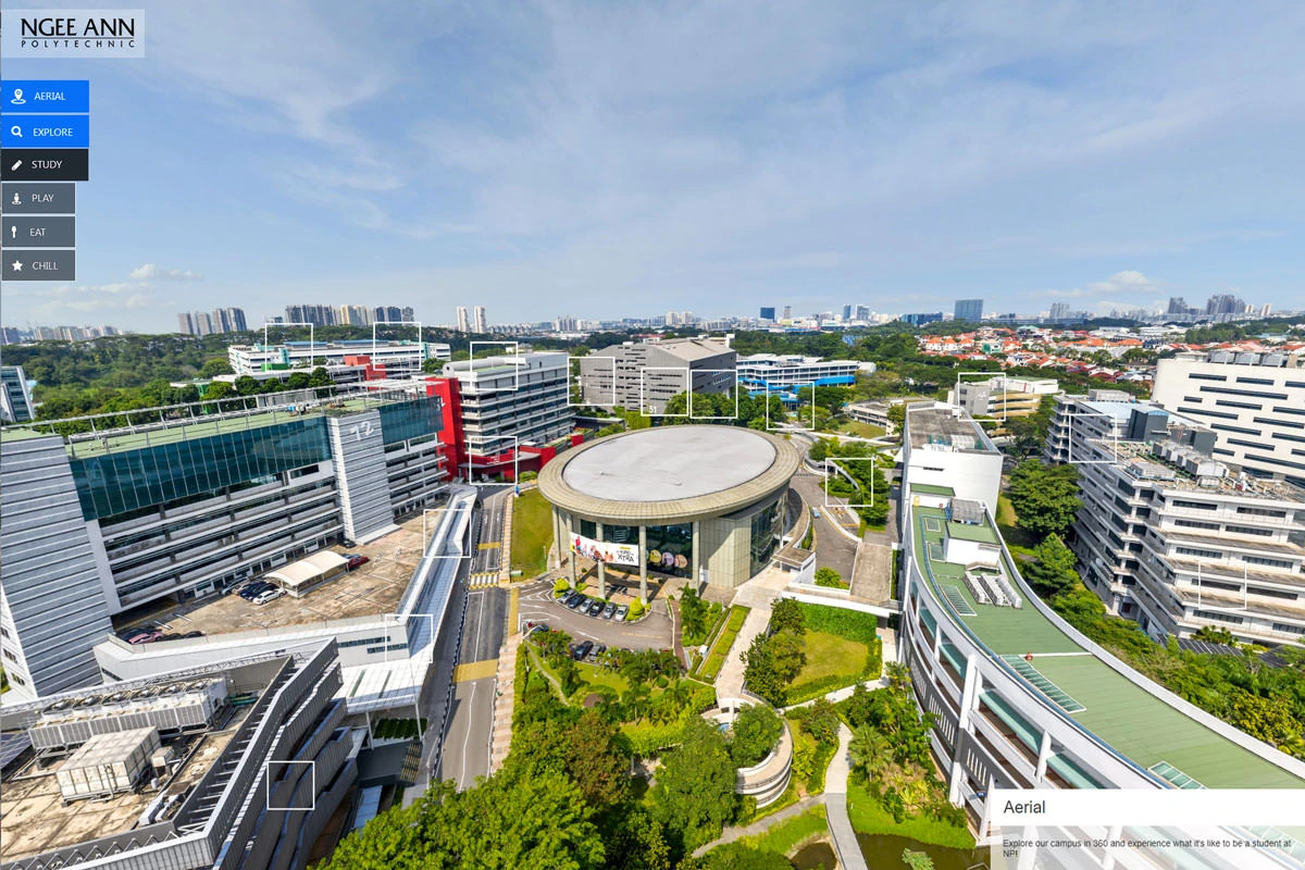Ngee Ann Polytechnic campus virtual tour interface
