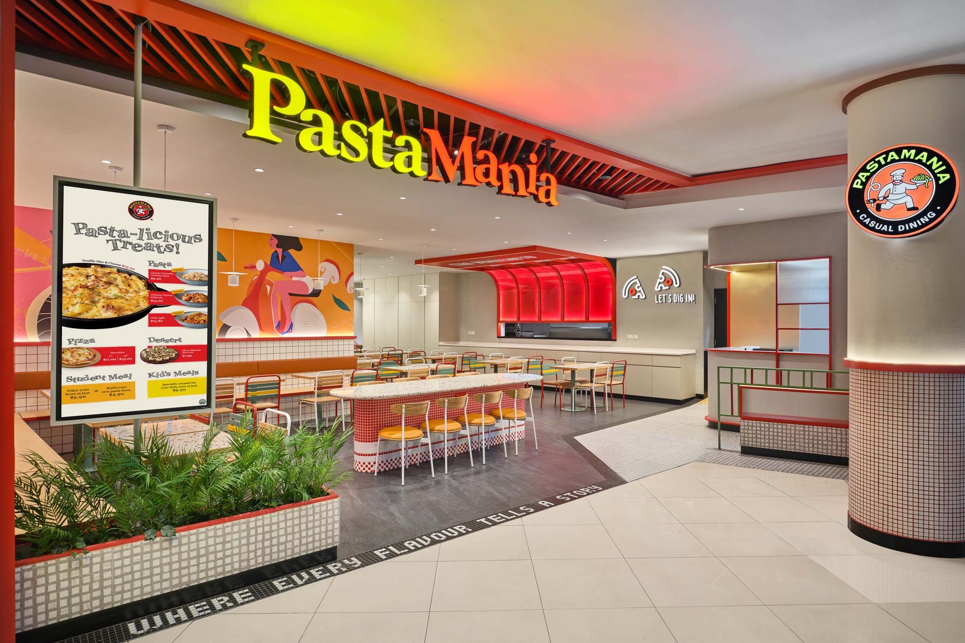 PastaMania Lot One Restaurant Interior Photography