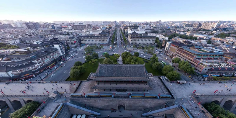 Xian Old City Wall Aerial 360